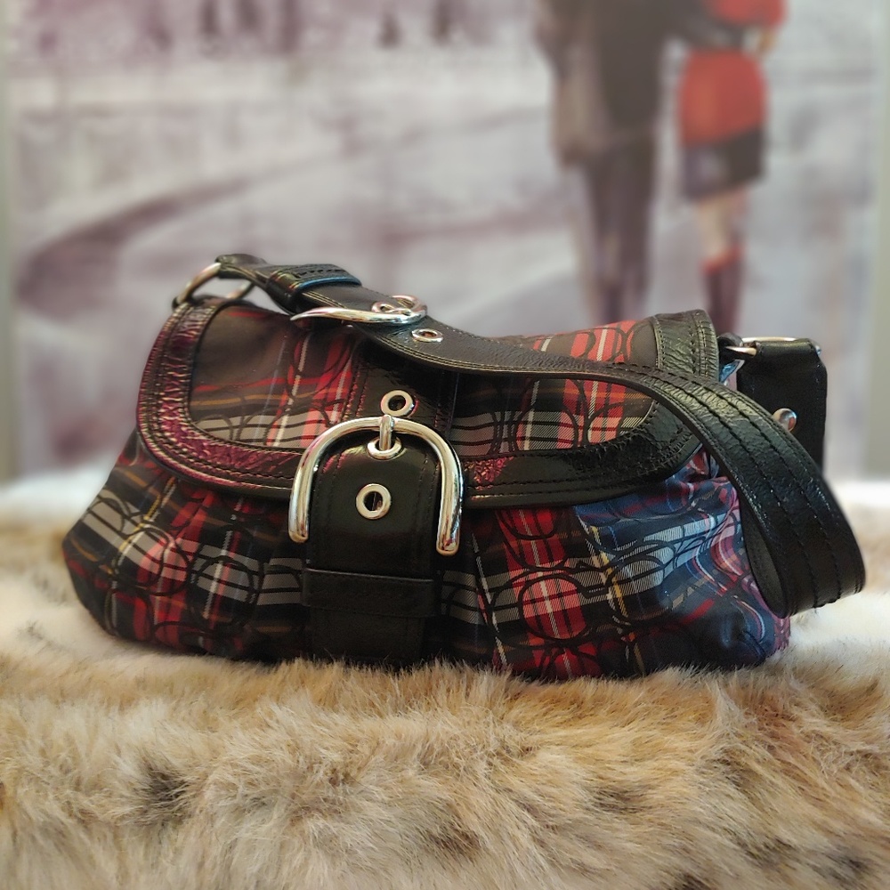 Plaid Coach purse - shoulder handbag